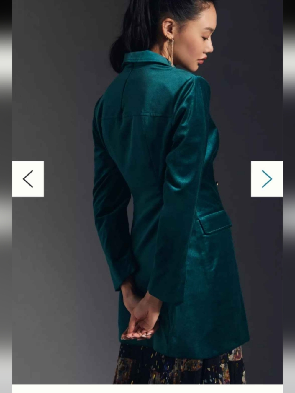 ANTHROPOLOGIE Maeve Velvet Blazer Dress jade green 6 - Picture 3 of 9